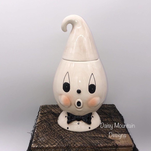 RARE discontinued Johanna Parker Ghost Boo ceramic container - Picture 1 of 5